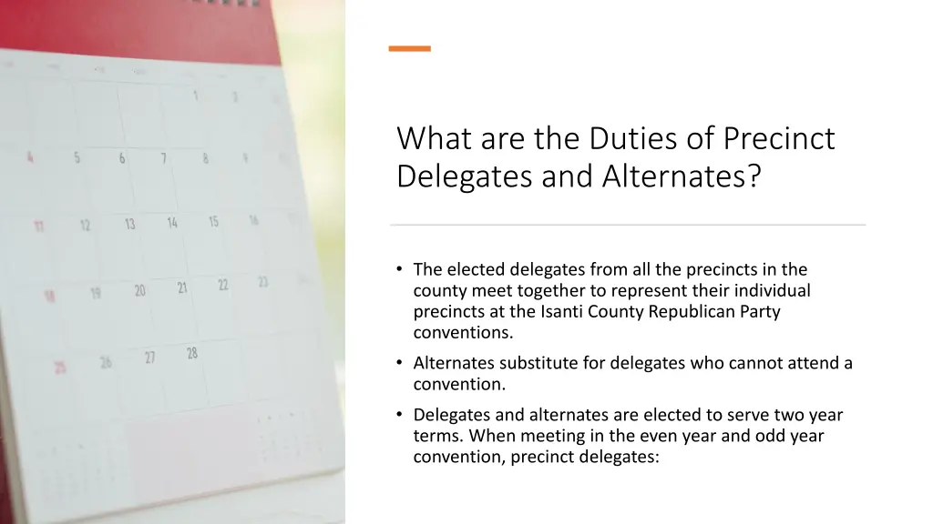 what are the duties of precinct delegates