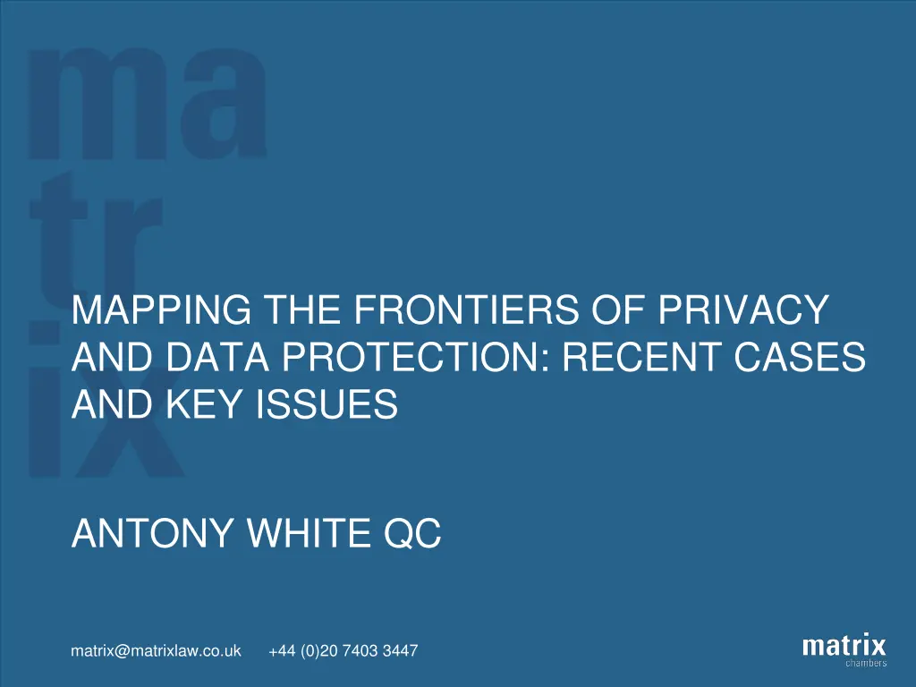 mapping the frontiers of privacy and data