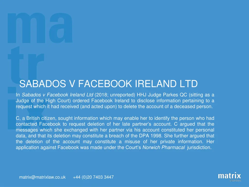 sabados v facebook ireland ltd