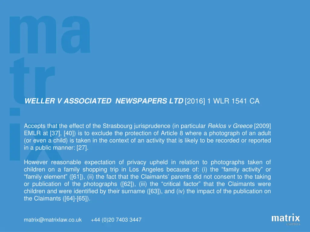 weller v associated newspapers ltd 2016