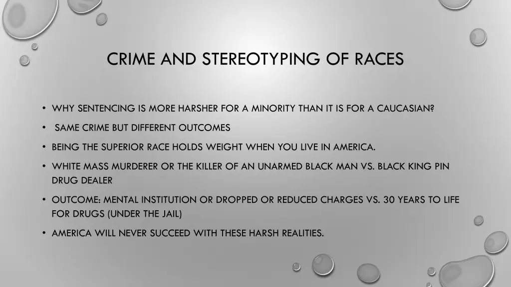 crime and stereotyping of races