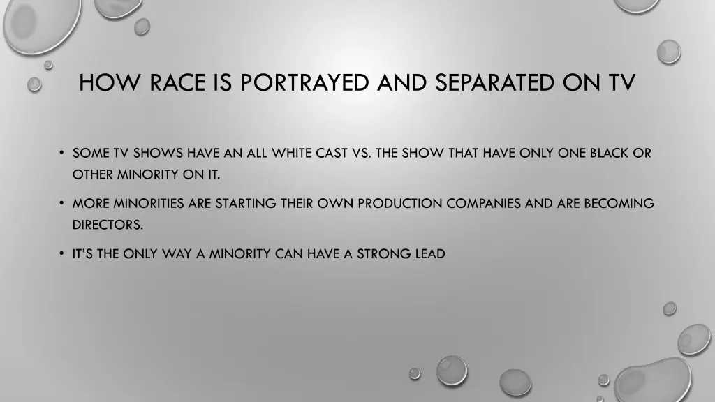 how race is portrayed and separated on tv