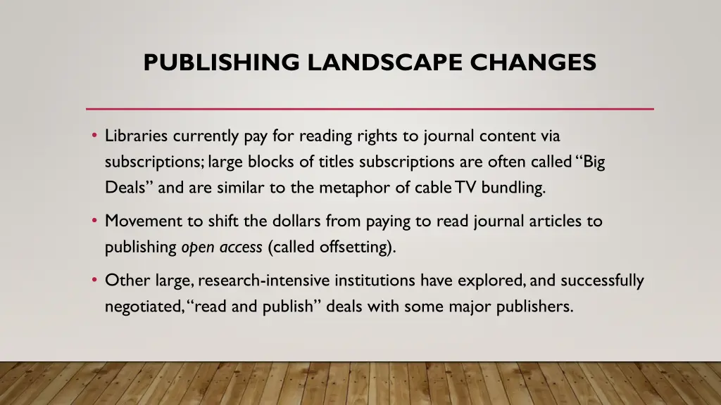 publishing landscape changes