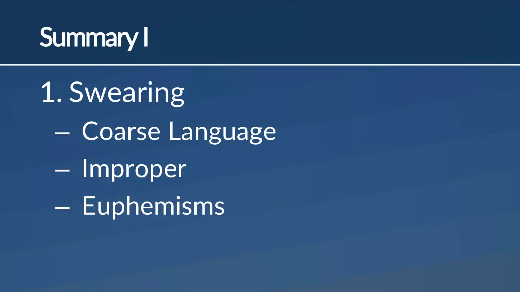 summary i summary i