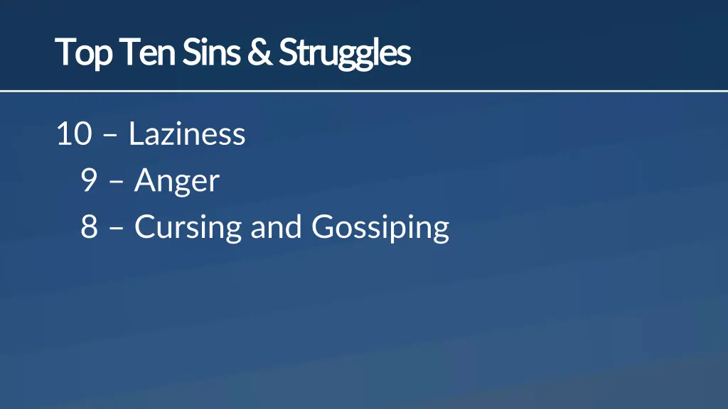 top ten sins struggles top ten sins struggles