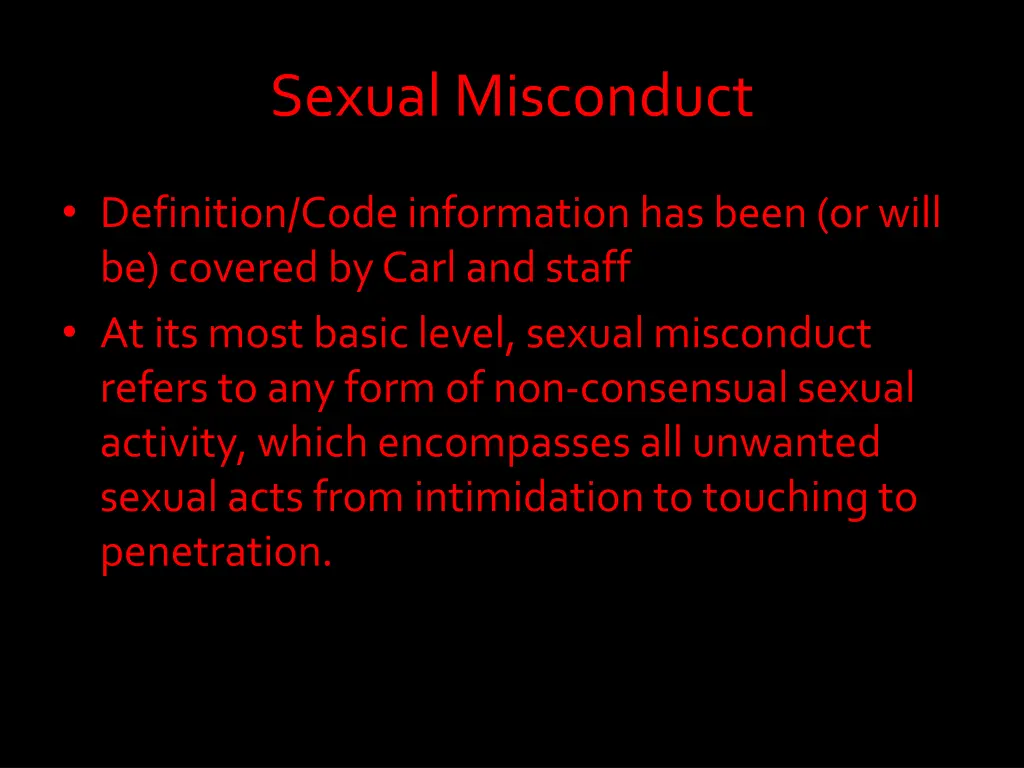 sexual misconduct