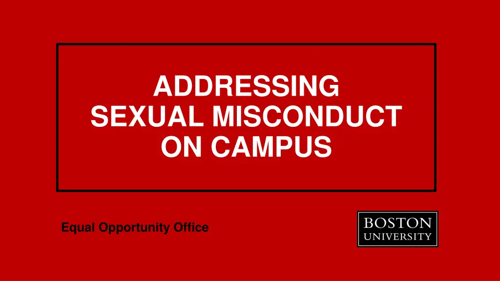 addressing sexual misconduct on campus