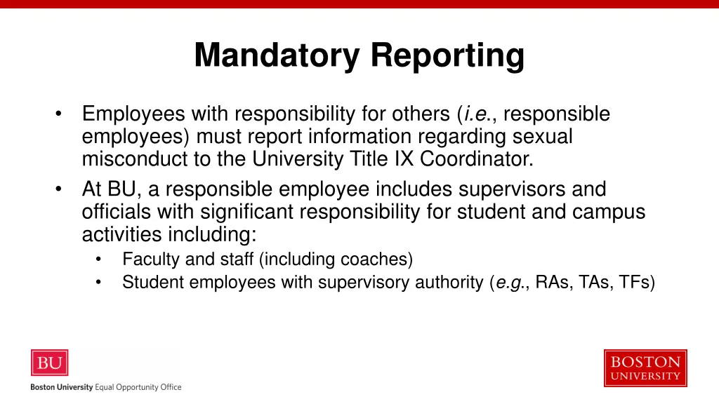 mandatory reporting