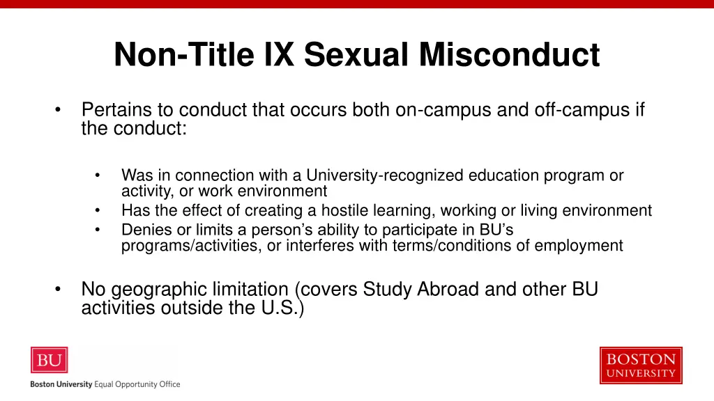 non title ix sexual misconduct