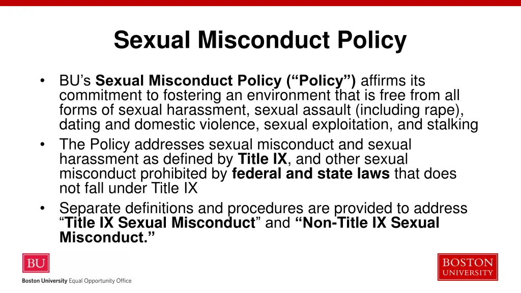 sexual misconduct policy