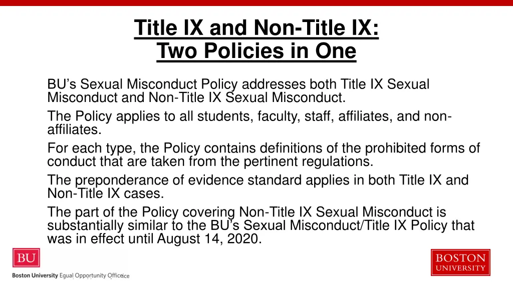 title ix and non title ix two policies in one