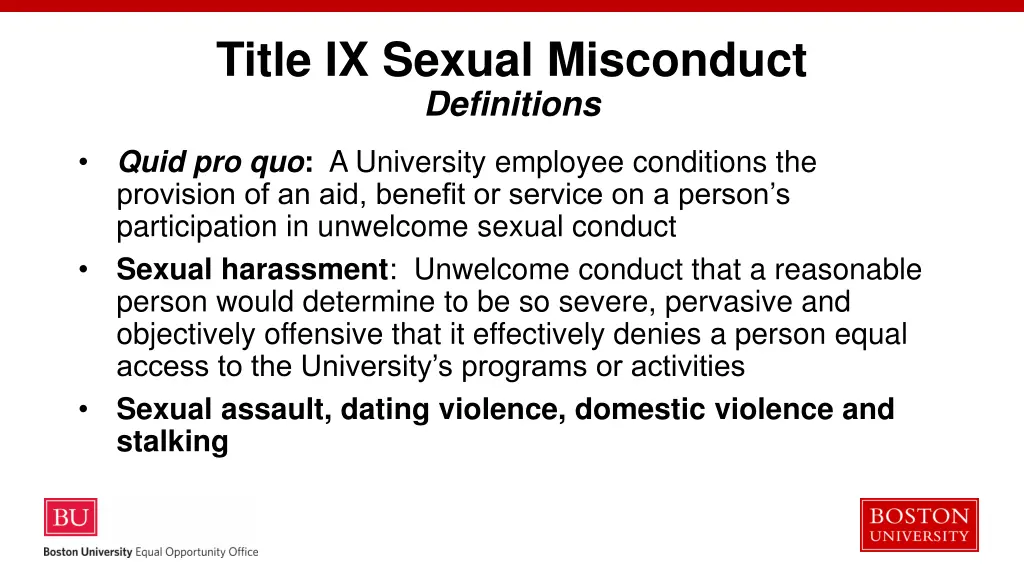 title ix sexual misconduct definitions