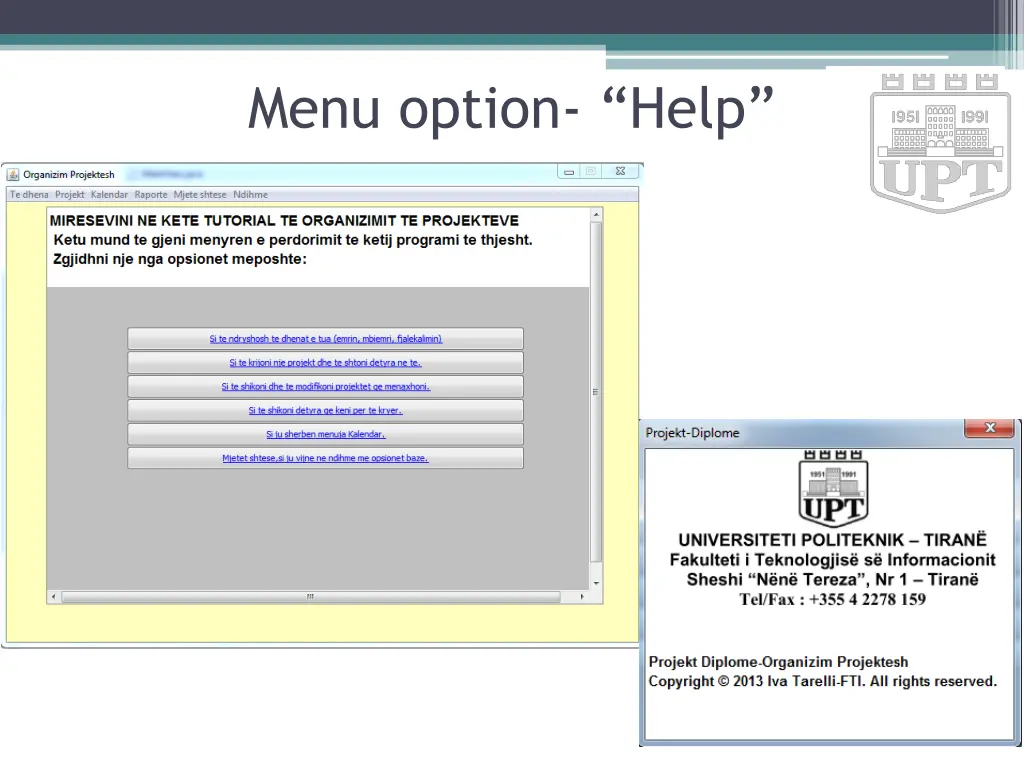 menu option help