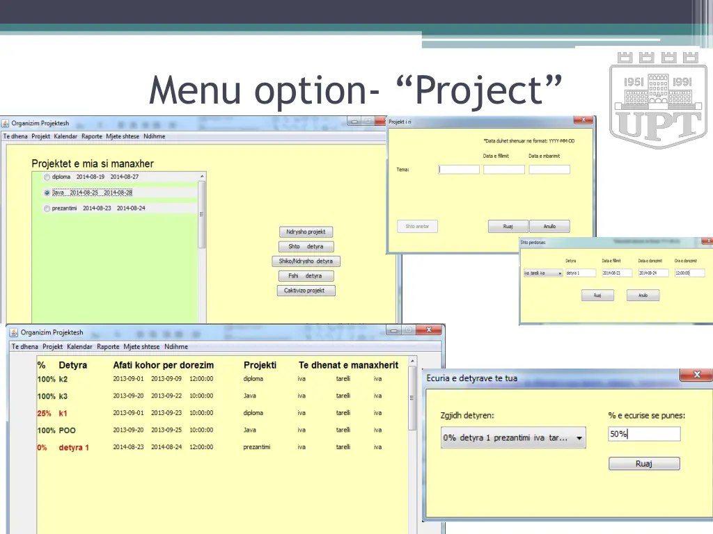 menu option project