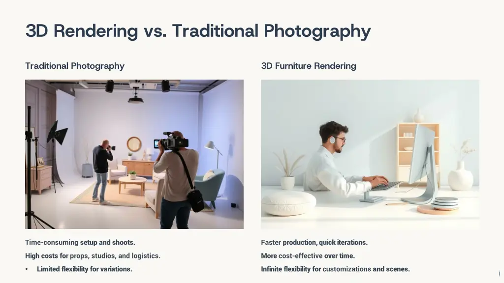3d rendering vs traditional photography