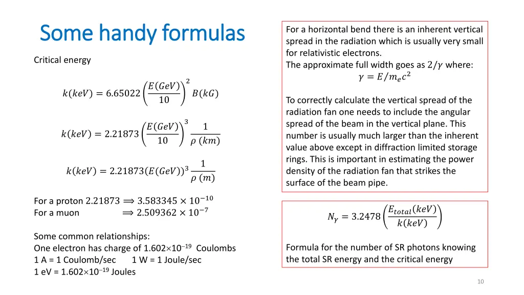 some handy formulas some handy formulas