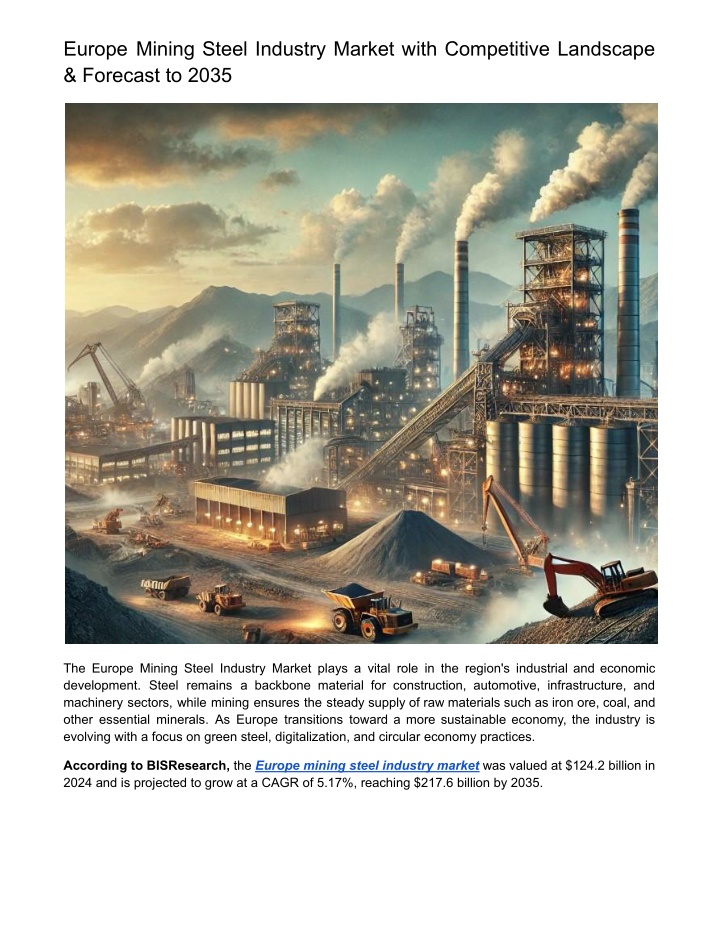 europe mining steel industry market with