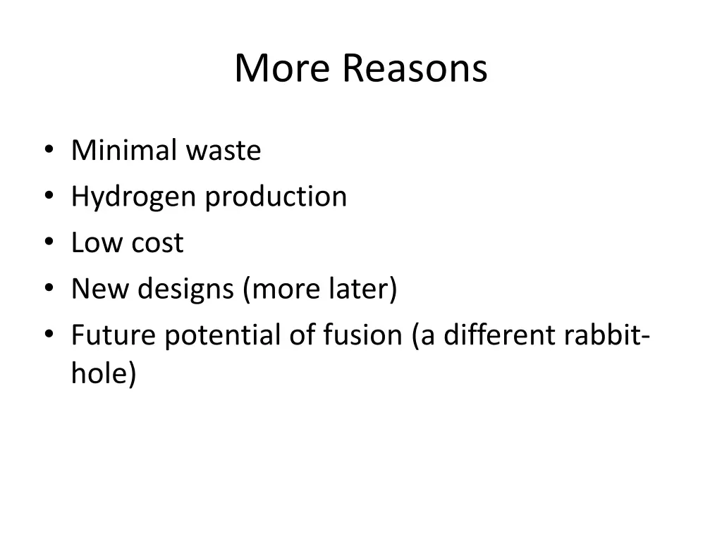 more reasons
