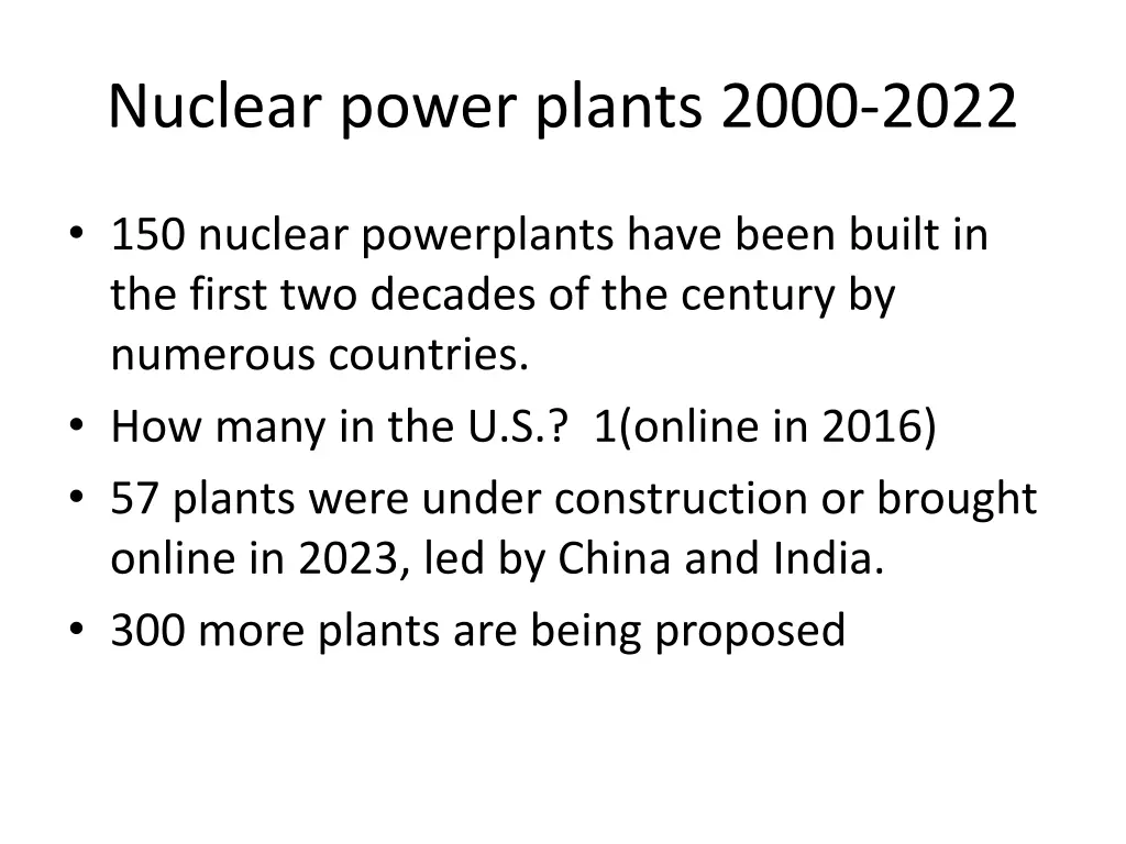 nuclear power plants 2000 2022