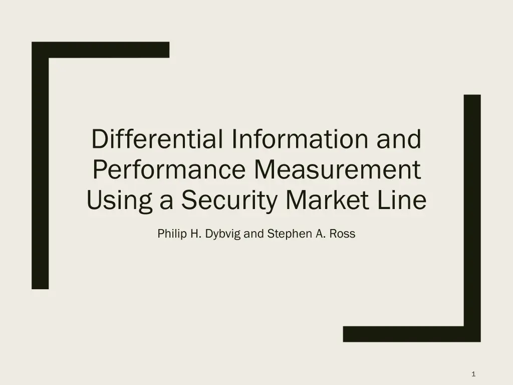 differential information and performance