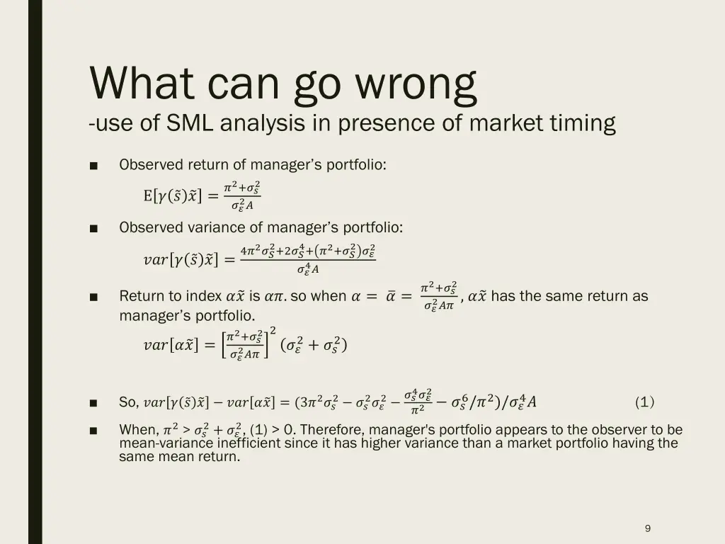 what can go wrong use of sml analysis in presence 3