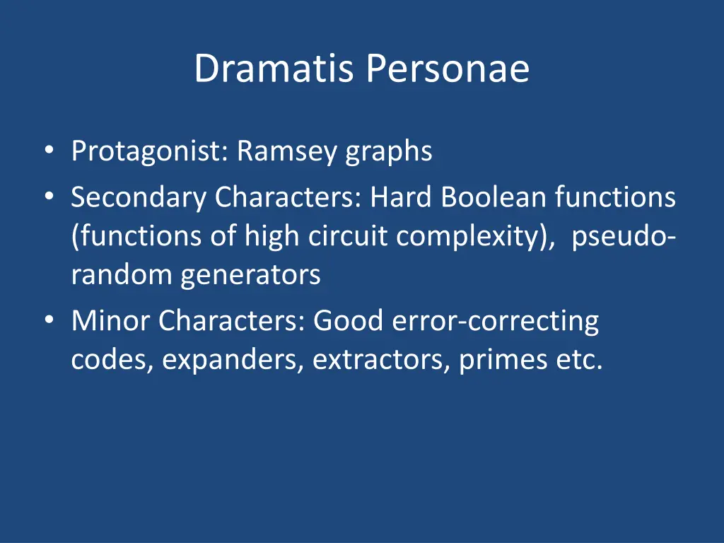 dramatis personae