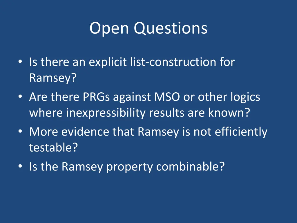 open questions