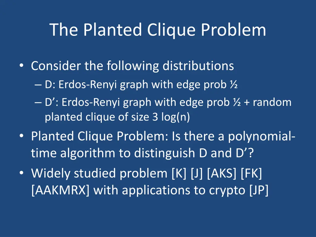 the planted clique problem