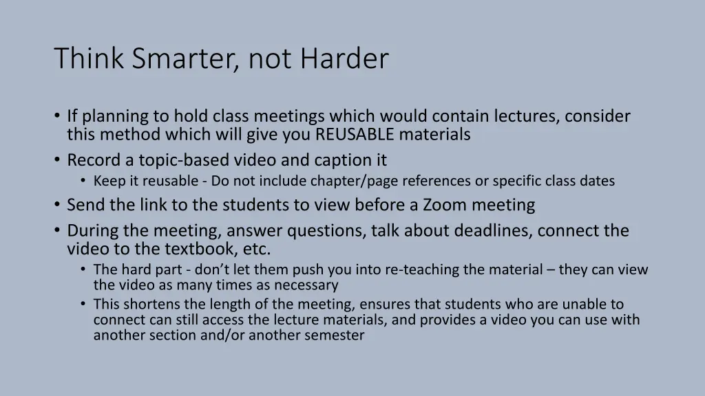 think smarter not harder