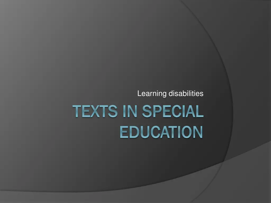 learning disabilities