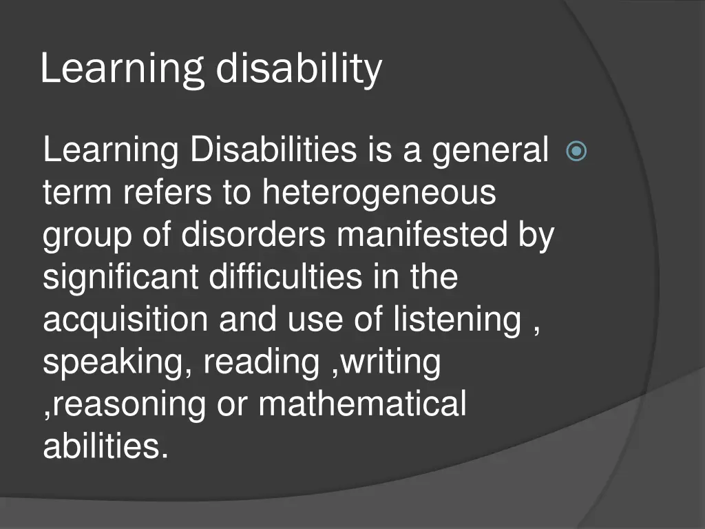 learning disability