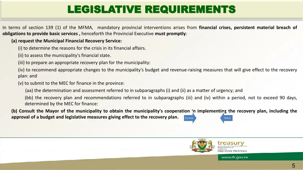 legislative requirements legislative requirements