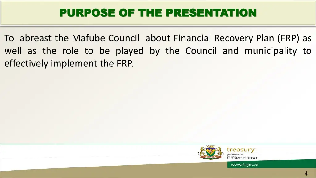 purpose of the presentation purpose