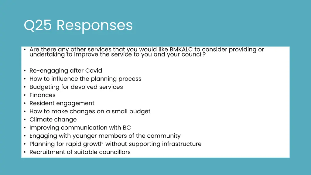q25 responses