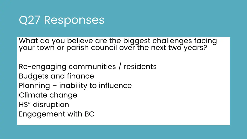q27 responses