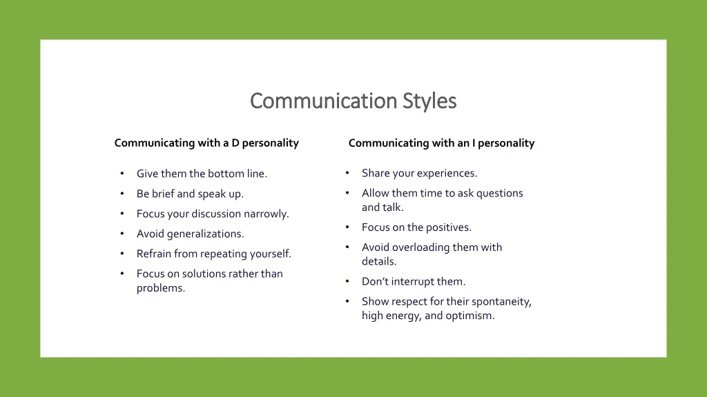 communication styles communication styles
