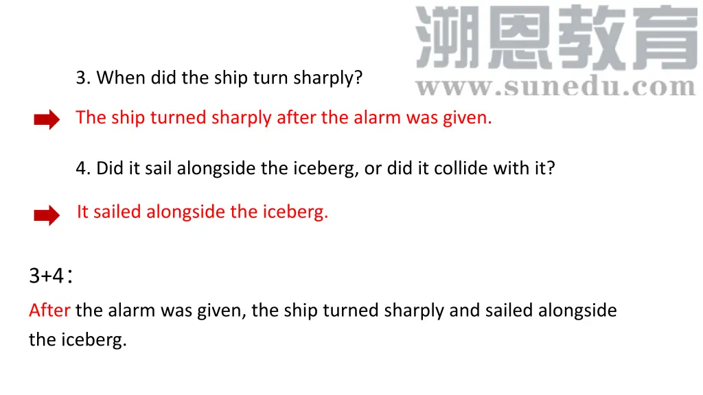3 when did the ship turn sharply