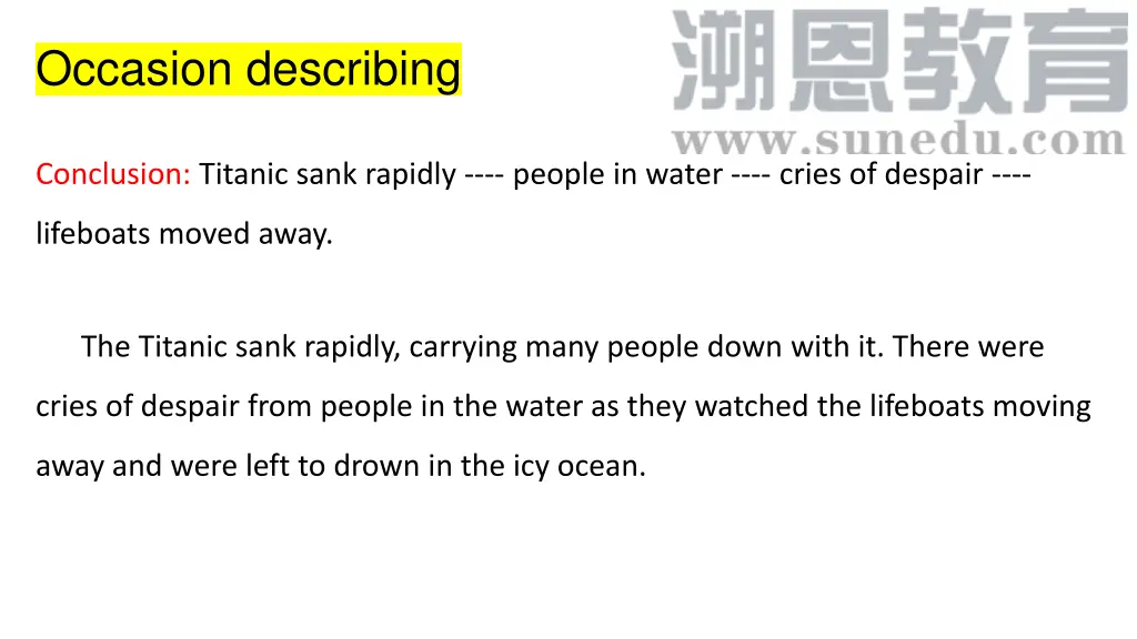 occasion describing 3