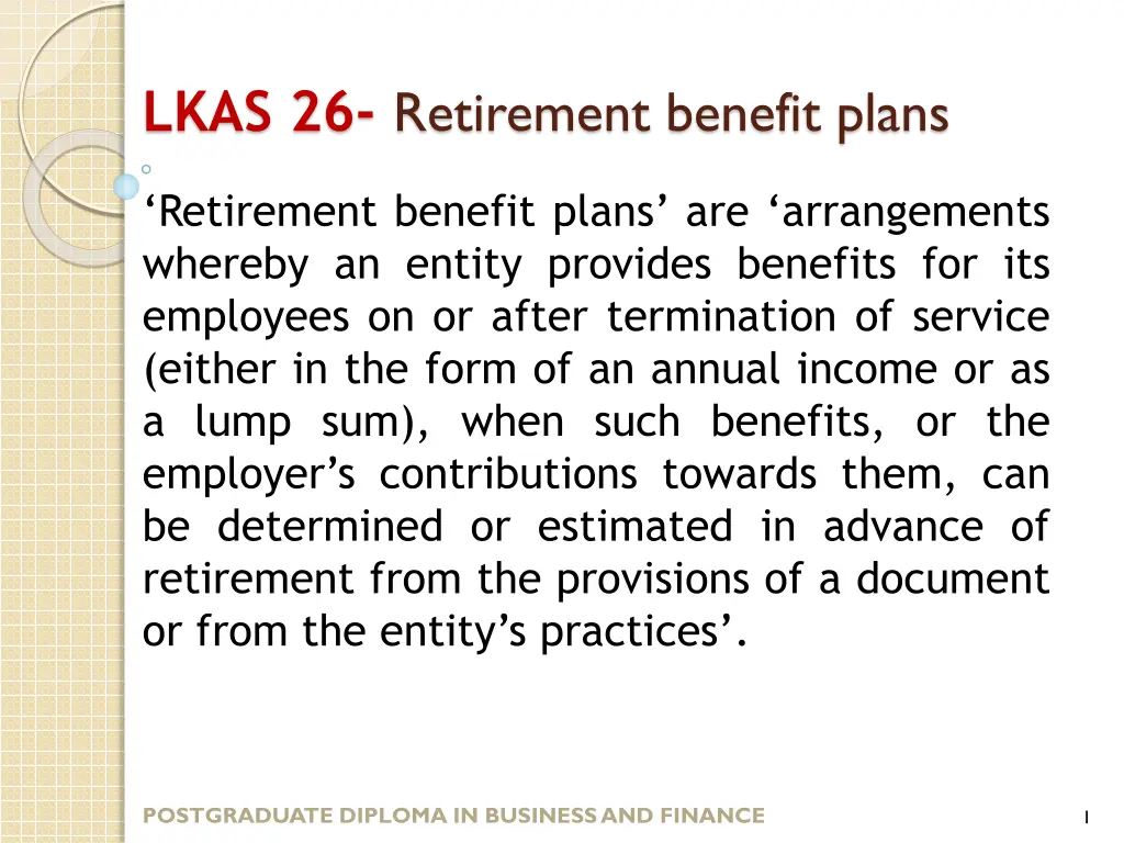 lkas 26 retirement benefit plans