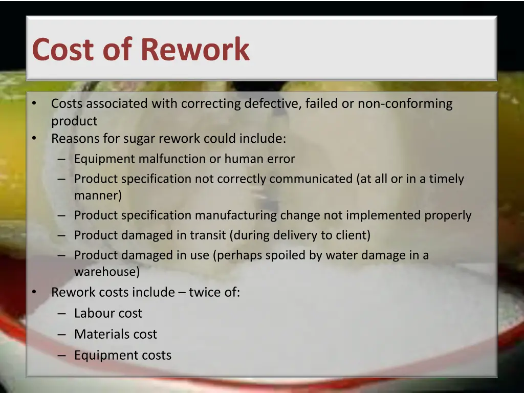 cost of rework