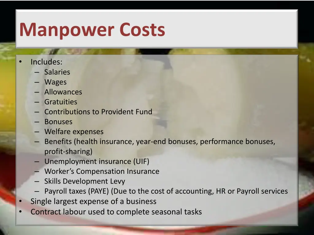 manpower costs