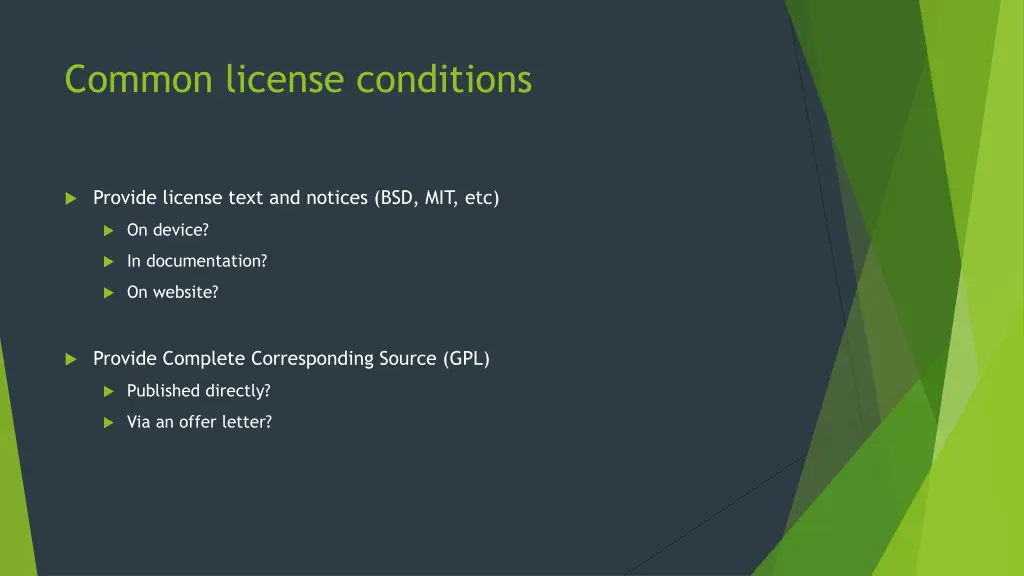 common license conditions