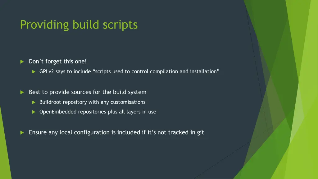 providing build scripts