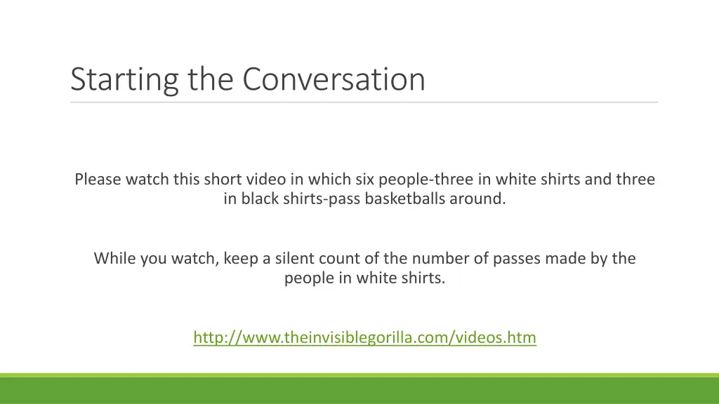 starting the conversation