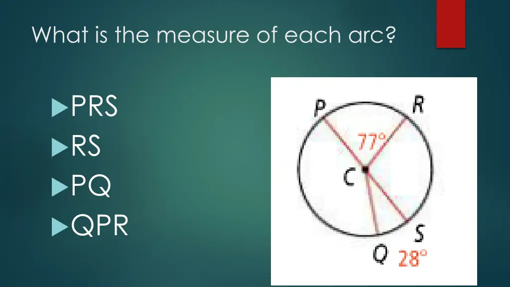 what is the measure of each arc 1