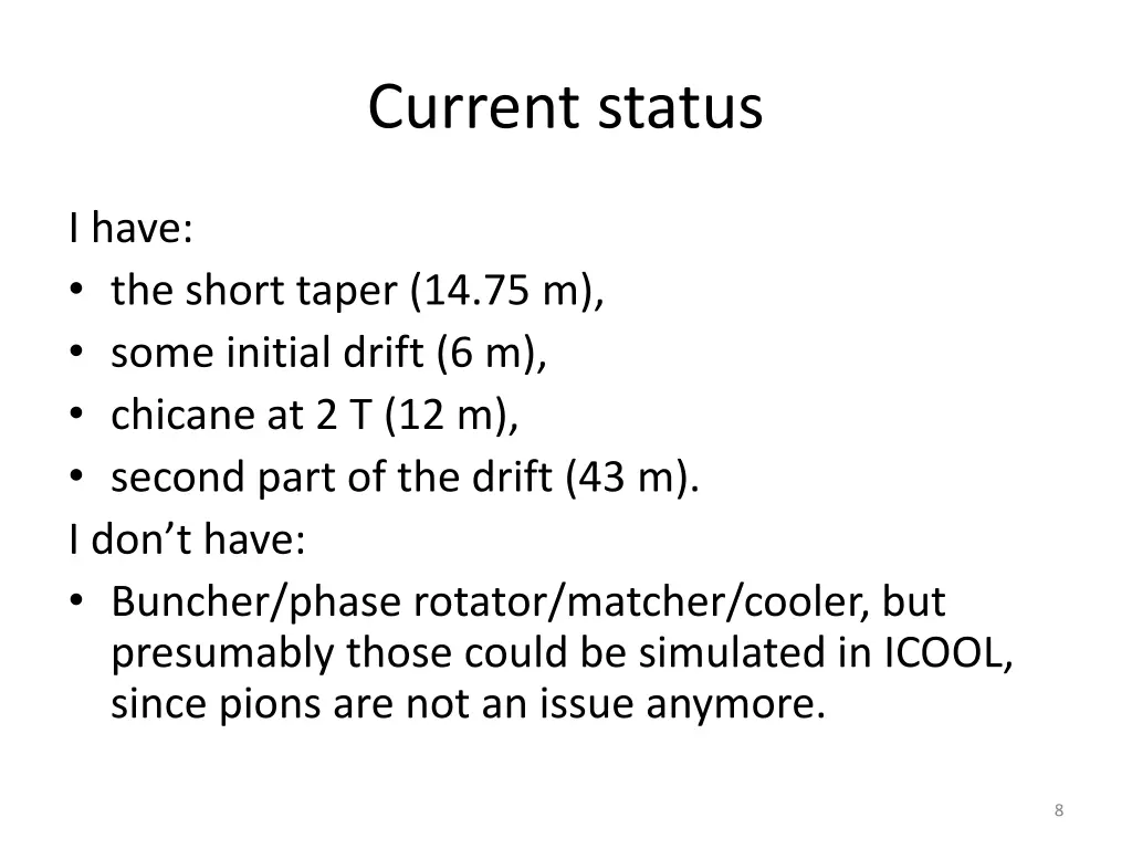 current status