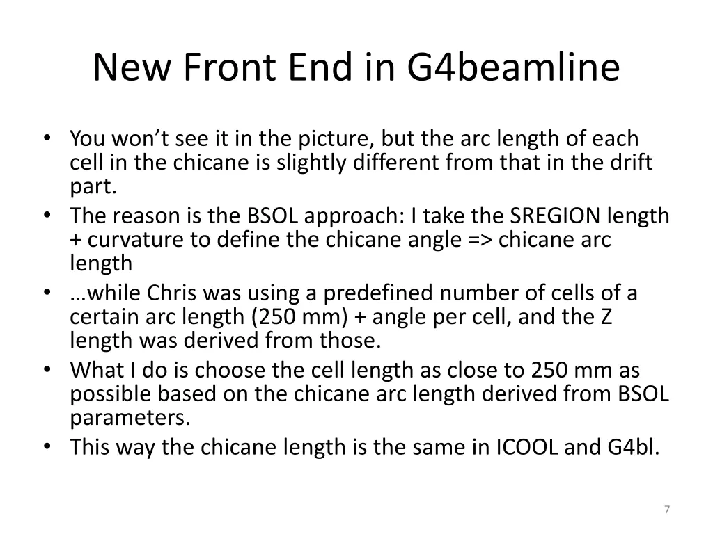 new front end in g4beamline