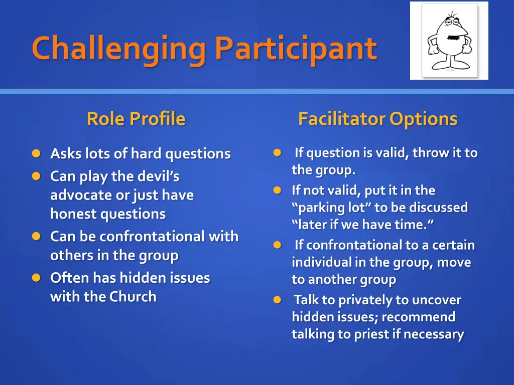 challenging participant