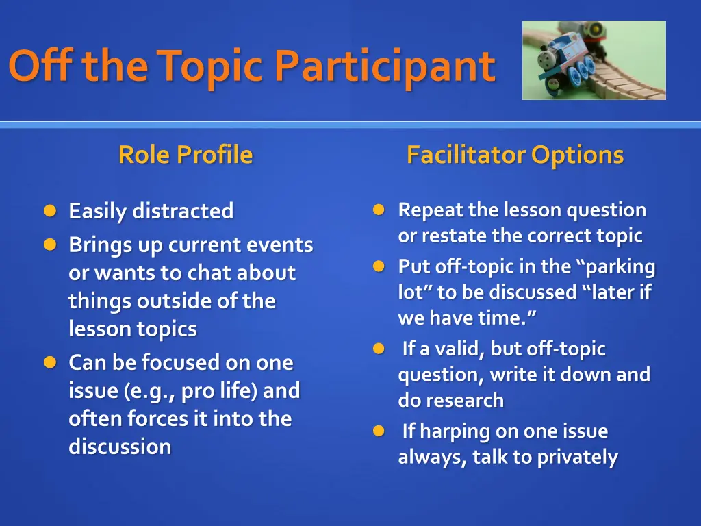off the topic participant