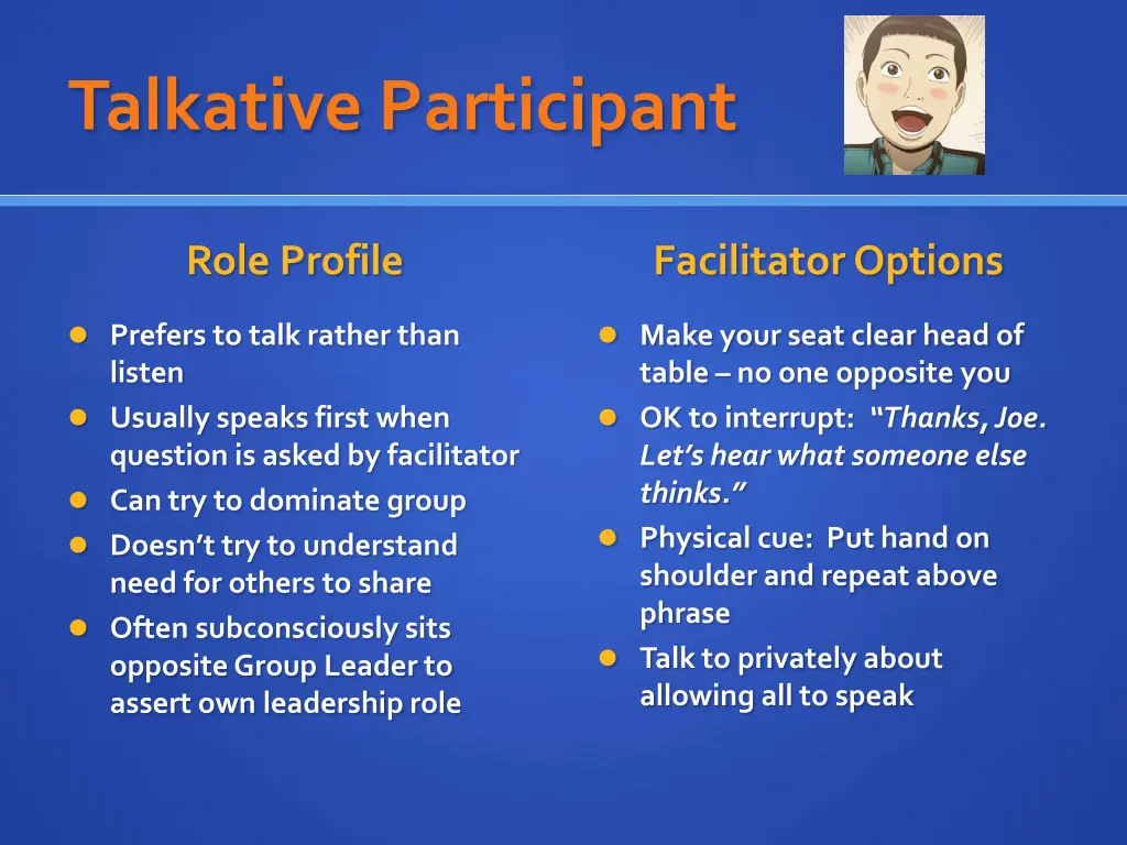 talkative participant